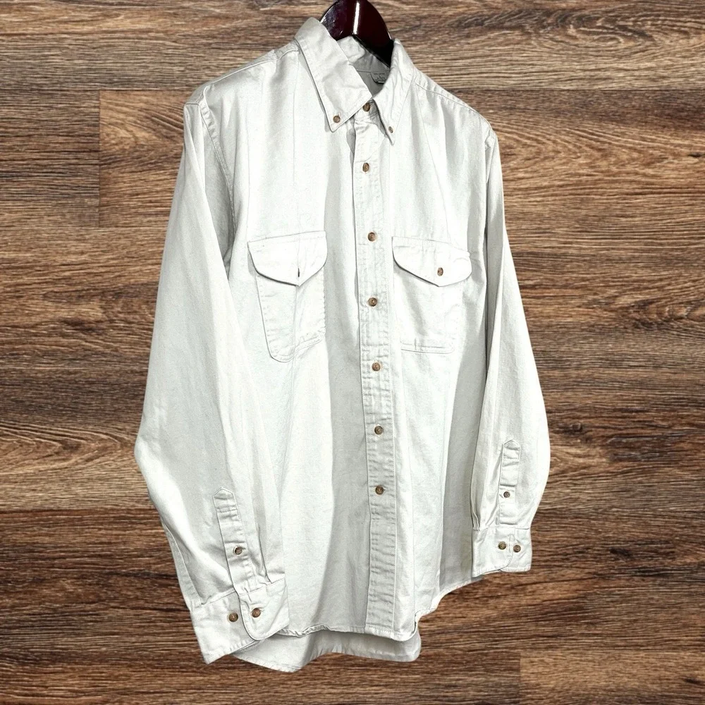 Vintage Red Head Canvas Work Shirt Mens L 100% Cotton Long Sleeve Button Down